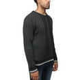 thumbnail image 3 of X RAY JEANS Mens Cable Knit Tipped V-Neck Sweater, Charcoal, XL, 3 of 6
