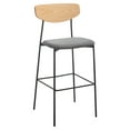 thumbnail image 5 of SAFAVIEH Ryker Scandinavian Style 20.5 in. Barstool, Oak/Grey (20.5 in. W x 20 in. D x 43 in. H), 5 of 12