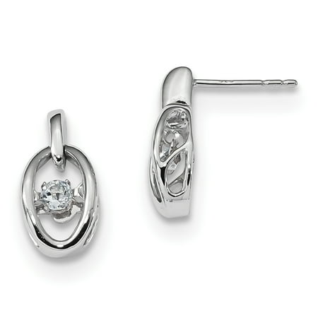 925 Sterling Silver Blue Aquamarine Birthstone Vibrant Post Stud Earrings March Set