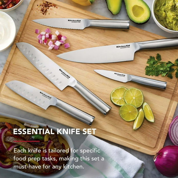 KitchenAid Gourmet 5-Piece Forged Stainless Steel Knife Set