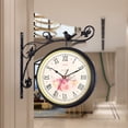 thumbnail image 2 of Reloj de colgante de pared Zulema antiguo doble cara Negro con rosa, 2 of 7