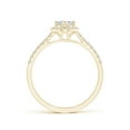 thumbnail image 2 of ANGARA Natural Cushion Halo Diamond Ring with Accents in 14K Yellow Gold for Women (Size-4.2mm| Color-H| Clarity-SI2) | April Birthstone, Anniversary, Jewelry Gift for Women | Natural Diamond Ring, 2 of 10