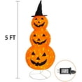 thumbnail image 2 of ZHIBO 5FT Collapsible Light-Up Pumpkin with Hat - Pre-Lit Jack-o-Lantern with Metal Stand - Indoor/Outdoor Decor, 2 of 6