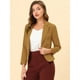 thumbnail image 2 of INSPIRE CHIC Chaqueta abierta de la chaqueta del traje de la cosecha del trabajo de la oficina del frente de las mujeres Caqui oscuro-Sólido XL, 2 of 6