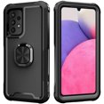 thumbnail image 3 of Nalacover For Samsung Galaxy A14 5G Slim Case,Luxury Hybrid Hard PC and TPU Rugged Bumper 3-In-1 Rotatable Magnetic Ring Kickstand Four Corner Guard Shockproof Anti-Scratch Back Phone Cover.Black, 3 of 8
