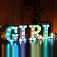 thumbnail image 1 of LED Colorful Letter Lights Light Up Letter Signs - Auto Color Changing Night Light Party Wedding Event Birthday Bar Home Girls Room Decoration (Colorful M), 1 of 7
