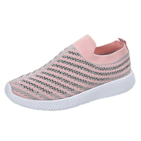 

Larisalt Slip On Sneakers Women Women s Slip on Shoes Non Slip Fashion Canvas Sneakers Low Top Casual Shoes Pink