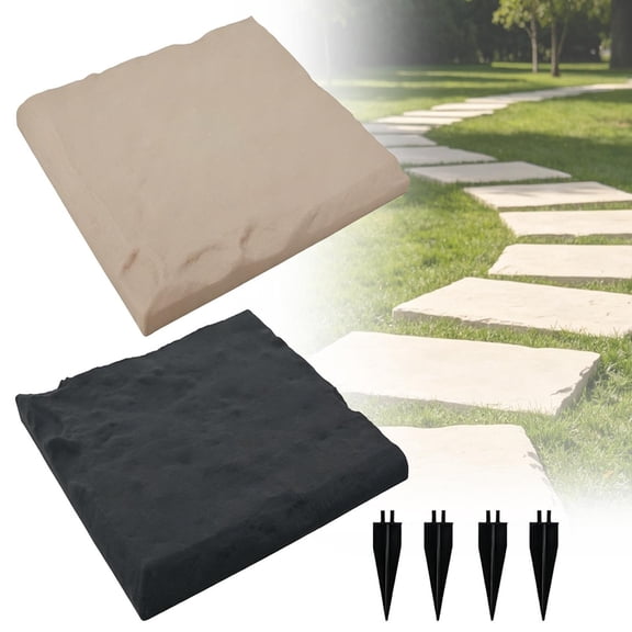 CozeLy Decorative Stepping Stones Lightweight Plastic Garden Decor Outdoor Pavers for Walkway Backyard Patio Porch and Playground Use
