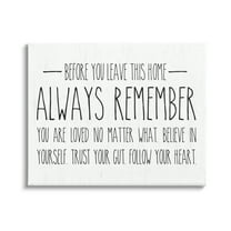 Stupell Industries Follow Your Heart Motivational Quote Casual Phrase Graphic Art Gallery Wrapped Canvas Print Wall Art, Design by Lettered and Lined