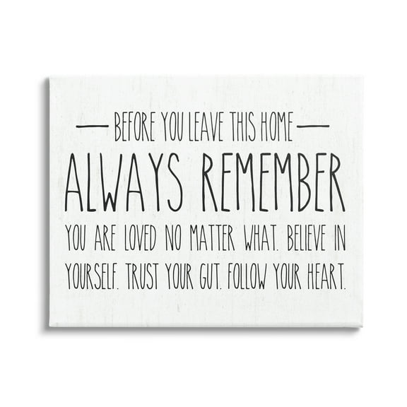 Stupell Industries Follow Your Heart Motivational Quote Casual Phrase Graphic Art Gallery Wrapped Canvas Print Wall Art, Design by Lettered and Lined