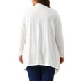 thumbnail image 3 of Agnes Orinda Plus Size Cardigan for Women Long Sleeve Open Front Lightweight High Low Hem Draped Cover Ups 4X White, 3 of 6