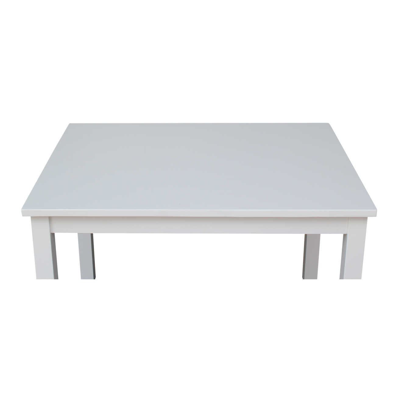 International Concepts Indoor Wood Kids 22.2"H Table with 4 San Remo Chairs in White - 5 Piece Set