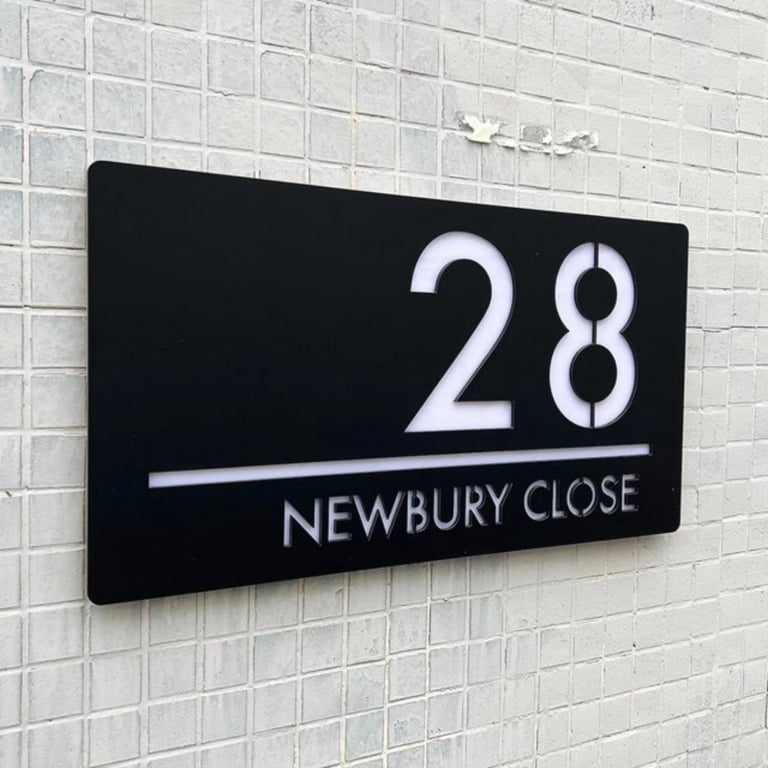 Plaque Address Custom Modern House Address Sign - 13x8 Inch Aluminum ...