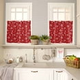 thumbnail image 4 of Christmas Kitchen Curtains and Valances Set, Winter Snowflake Modern Classic Red Texture Rod Pocket Window Valance 18 Inch Window Curtain Panels for Living Room Bedroom Laundry, 27.5x36in, 3 Pieces, 4 of 7