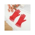 thumbnail image 5 of INSPIRE CHIC Women's Short Lace Gloves with Bow for Women Polka Dots Mesh Gloves for Wedding Tea Party One Size Red, 5 of 6