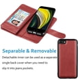 thumbnail image 4 of Njjex Wallet Cases for 4.7" iPhone SE 2020 / iPhone 8 / iPhone 7, Njjex [Wrist Strap] Luxury PU Leather Wallet Flip Protective Case Cover with 9 Card Slots & KickStand -Wine Red, 4 of 5