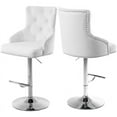 thumbnail image 3 of Meridian Furniture Claude 34.5"H Velvet Adjustable Bar Stool in White, 3 of 4