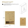 thumbnail image 5 of Vanity Art 24 "Wall Mounted Bathroom Storage Cabinet with Soft Close Doors, 5 of 6