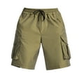 thumbnail image 3 of Men's Cargo Shorts Multi-Pocket Workwear Shorts Loose Fit Jogging Athletic Five Pants Drawstring Workout Gym Shorts, 3 of 9