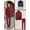 Red, variant on Men’s 4-Piece Suit Set, Two-Button Blazer, Vest, Pants & Navy Blue Shirt – Slim Fit Solid Color Formal Business & Wedding Attire
