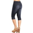 thumbnail image 2 of 2Luver, Women's, Stretchy 5 Pocket Skinny Capri Jeans, Black Denim, 5, 2 of 3