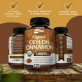 thumbnail image 3 of NutriFlair Organic Ceylon Cinnamon 1200mg per Serving Dietary Supplement, 120 Capsules, 3 of 7