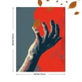 thumbnail image 3 of Abstract Hand Red Sun Canvas Wall Art 15.75x11.81 Inches, 3 of 8