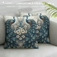 thumbnail image 3 of GOSMITH  Square Throw Pillow Covers Beautiful Elegant Blue Peacocks Pillow Cases Decorative for Home Bedroom Sofa Flowers Butterflies Animal Art Design Pillowcases, 3 of 5
