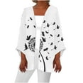 thumbnail image 2 of Axiiglly Cardigan for Women Plus Size Lightweight Cardigans Autumn Casual Comfy Puff Sleeve Open Front Tops Floral Print Loose Swim Beach Bathing Suit Cover Up, 2 of 5