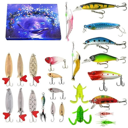 nTRIUQJ Fishing Countdown Set Surprise Blind For Anglers Gear Accessories Kit With Mystery Tools And Gadgets Daily Practice Blue