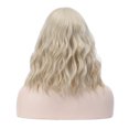 thumbnail image 4 of RightOn 14" Blonde Wig Short Curly Wig with Bangs Blonde Wig Synthetic Wigs Women Girls Blonde Wig with Wig Cap, 4 of 6