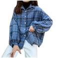 thumbnail image 1 of Chemise Décontractée à Carreaux à Manches Longues pour Femmes, Mode, Boutonnée, Cardigan Ample, Hauts, 1 of 1