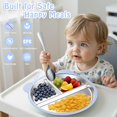 thumbnail image 3 of Taotique Stainless Steel Baby Plates with Suction, 9" Toddler Divided Plates with Removable Silicone Sleeves for Baby Snack Dishes, Blue & Pink, 3 of 7