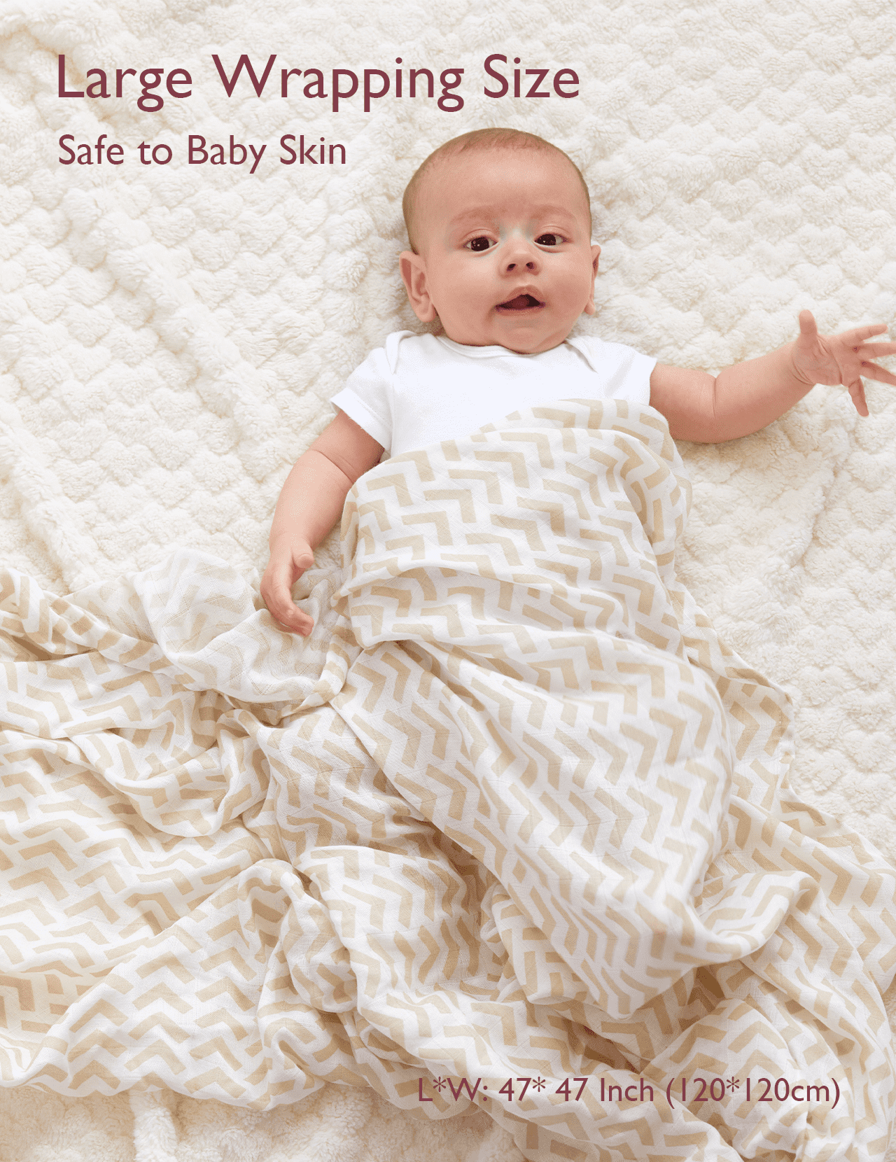 Momcozy Muslin Swaddle Blankets, 4 Pack, Breathable 2-Layer Gauze Large 47'' x 47'' Baby Swaddling Receiving Blanket Wraps for Newborn Boys Girls