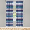 thumbnail image 3 of Ambesonne Striped Curtains, Dots and Snoflakes, Pair of 28"x95", Multicolor, 3 of 5