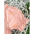 thumbnail image 4 of Zehjuhan Baby's Flower All-over Print Shirred Bodysuit With Headband, Lovely Puff Sleeve Triangle Onesie, Toddler & Infant Girl's Clothing, 4 of 8
