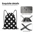 thumbnail image 4 of Fotbe Black and White Polka Dot Bolsa Mochila con Cordón Estampada, Bolsa de Gimnasio Deportiva, Bolsa Cinch, Bolsa con Cordón para Hombres y Mujeres-Small, 4 of 6