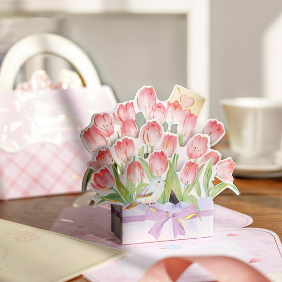Dvkptbk Greeting Cards 1PC Mother's Day Flower-up Card- Card Spring Mother Greeting Card Invitation Cards on Clearance