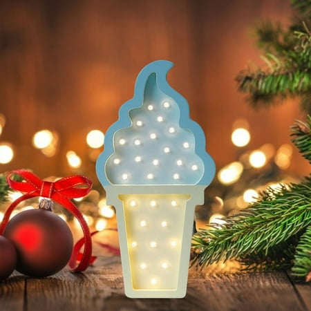 

AMNHDO LED Ice Cream Atmosphere Lighting Wall Mounted Wooden for Wedding Birthday (C)