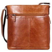 Jack Georges Voyager Hand-Stained Buffalo Leather Crossbody Bag #7312 (Honey)