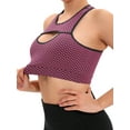 thumbnail image 4 of SHCKE Women's Texture Sports Bras Cutout Gym Workout Yoga Bras Medium Support Sports Bra with Removable Cups, 4 of 6