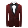 thumbnail image 4 of Qiggri Men's Tuxedo Jacket Slim Fit Shawl Lapel Blazer One Button Suit Jackets for Party Prom Wedding Dinner, 4 of 4