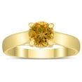 thumbnail image 1 of SZUL Women's Round 6MM Citrine Cathedral Solitaire Ring in 10K Yellow Gold, 1 of 4