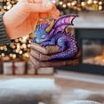 thumbnail image 5 of Light Purple Dragon Reading Book Ornament, 3.5 Inch Acrylic Flat Hanging Pendant - Magical Sleeping Dragon Decor for Bookshelf, Christmas Tree - Unique Birthday Gift for Book Lover, 5 of 5