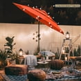 thumbnail image 2 of Yescom 9FT 3-Tier Solar Patio Umbrella with LED Lights Crank Tilt Button Aluminum Backyard Lighting, Orange, 2 of 9