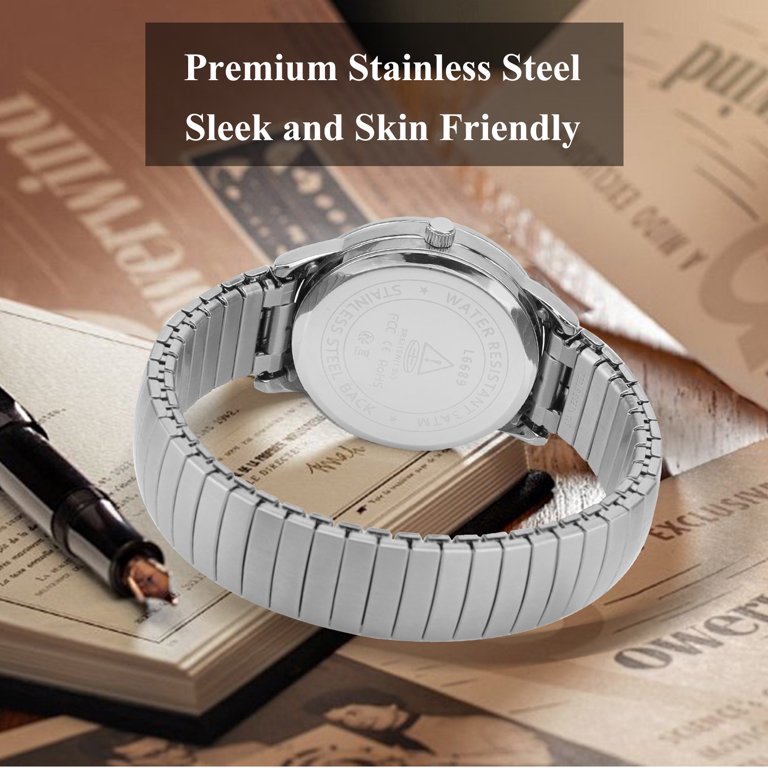 Alps Men's Analog Quartz Watch with Stainless Steel Expansion Band photo 7
