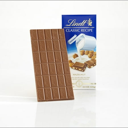 (3 Pack) Lindt Classic Recipe Milk Chocolate Bar, with Hazelnuts, 4.4