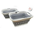 thumbnail image 2 of SAMMART Set of 2 Collapsible 3 Handled Plastic Laundry Basket - Foldable Pop Up Storage Container/Organizer - Portable Washing Tub - Space Saving Hamper/Basket, 2 of 12