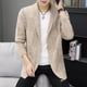 thumbnail image 5 of Suéter de punto de otoño para hombre, cárdigan de estilo casual de moda, suéter de hombre de longitud media, abrigo moderno, 5 of 5