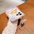 thumbnail image 3 of Compatible for iPhone 13 Pro Max 6.7 Inch Cute Clear Case, Cute Love Bear Pattern Phone Case with Lovely Strap Bracelet Chain for Women Girls Soft TPU Shockproof Back Cover - Blue, 3 of 10
